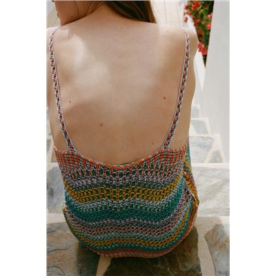 CROCHET KNIT STRAPPY DRESS