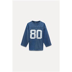 VARSITY WASHED EFFECT T-SHIRT