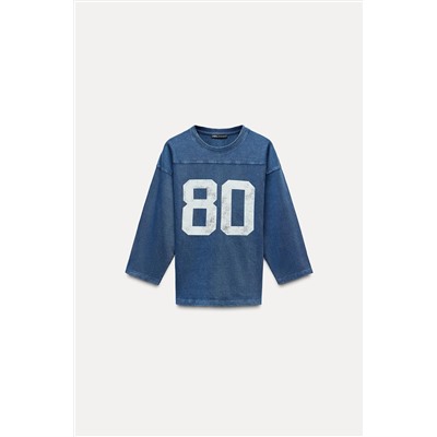 VARSITY WASHED EFFECT T-SHIRT