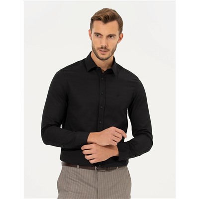 Siyah Slim Fit Oxford Gömlek