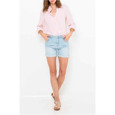 Camisa de lino Rosa y blanco