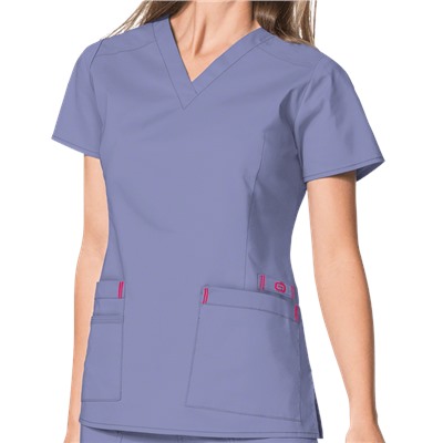 WonderWink WonderFLEX Verity Women's 4-Pocket STRETCH Cotton Rich V-Neck Scrub Top