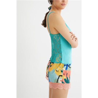 Camiseta pijama tirantes encaje