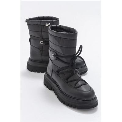 luvishoes Weld Siyah Cilt Kadın Kar Botu 210-1024
