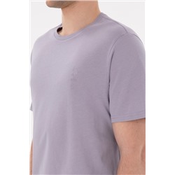 Erkek Regular Fit Bisiklet Yaka Gri Basic Tişört