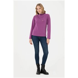 Kadın Violet Dik Yaka Sweatshirt