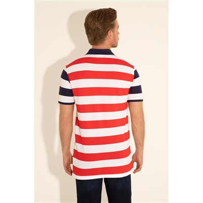 Erkek Regular Fit Polo Yaka Kırmızı Tişört
