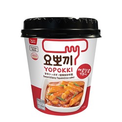 YOPPOKI Sweet and Spicy Topokki rice cake Токпокки рисовые палочки с сладко-острым соусом стакан140г