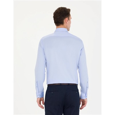 Koyu Mavi Slim Fit Uzun Kollu Basic Gömlek
