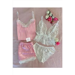 MH Moony Homewears 4''lü Romantic Pijama Seti romanticpij