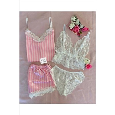 MH Moony Homewears 4''lü Romantic Pijama Seti romanticpij