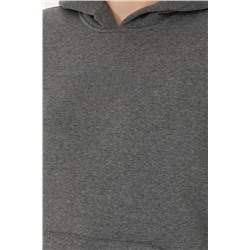 Kadın Antrasit Melanj Kapüşonlu Basic Sweatshirt