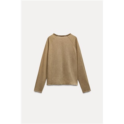 WASHED SLUB COTTON T-SHIRT