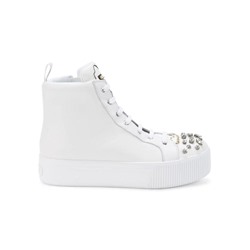 KARL LAGERFELD PARIS Violetta Embellished Leather High Top Sneakers