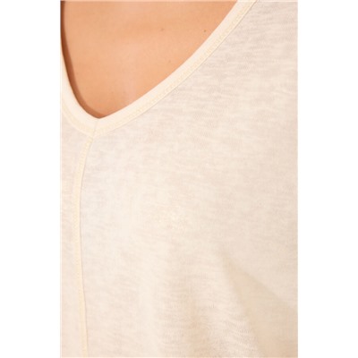 Camiseta sin mangas 100% algodón marfil