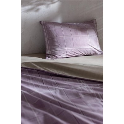 Amata King Size %100 Pamuk Ranforce Baskılı Nevresim Takımı - Mürdüm