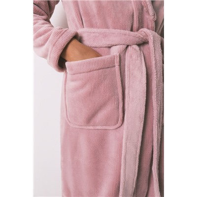 Bata midi polar aterciopelado rosa