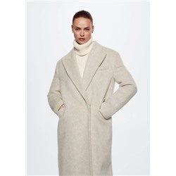 Abrigo lana efecto pelo -  Mujer | MANGO OUTLET Melilla