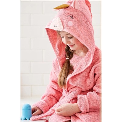 TEKSMODA Kapşonlu Kız-Erkek Çocuk Bornozu Pamuklu-Unicorn TKSMDJR100