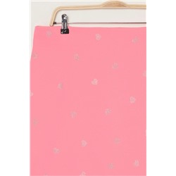Pembe Kalp Desenli Taşlı Mini Dokuma Büyük Beden Etek TBBSS25AZ00011