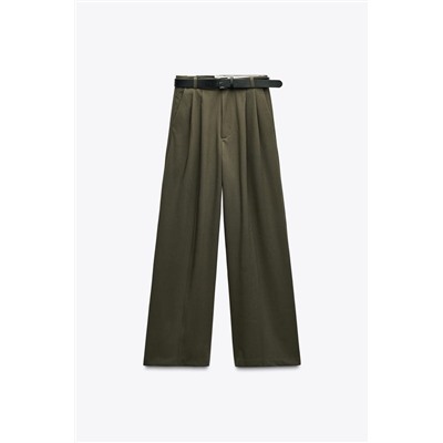 DOUBLE PLEAT TROUSERS WITH BELT