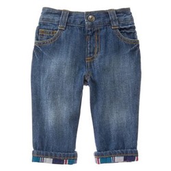 Plaid Cuff Jeans