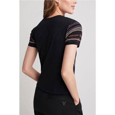 Camiseta manga tricot