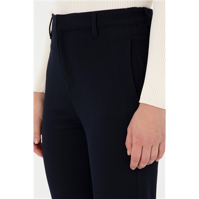 Kadın Lacivert Carrot Hight Waist Fit Kanvas Pantolon