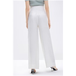 Pantalón palazzo de tiro alto Blanco