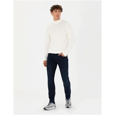 Koyu Lacivert Slim Fit Jean Pantolon
