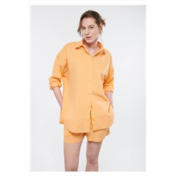 Mavi Turuncu Gömlek Oversize / Geniş Kesim 1210103-71234