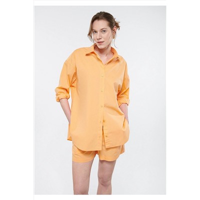 Mavi Turuncu Gömlek Oversize / Geniş Kesim 1210103-71234