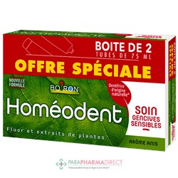 Boiron Homéodent - Soin Gencives Sensibles - Goût Anis - Dentifrice 2x75 mlLot  × 2