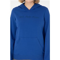 Kadın Saks Kapüşonlu Sweatshirt