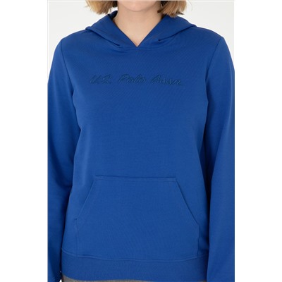 Kadın Saks Kapüşonlu Sweatshirt