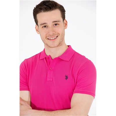 Erkek Fuşya Basic Polo Yaka Tişört