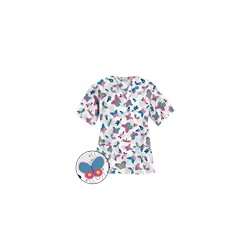UA Boho Butterfly White Scrub Top