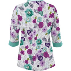 UA Tribal Dance Mint Condition 3/4 Sleeve Mock Wrap Scrub Top
