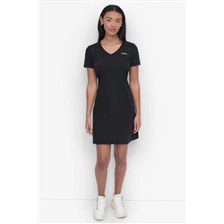 MINI STUD LOGO V-NECK T-SHIRT DRESS