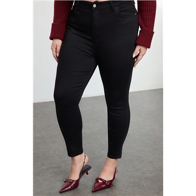 Siyah Yüksek Bel Esnek Skinny Jeans TBBAW23CJ00059