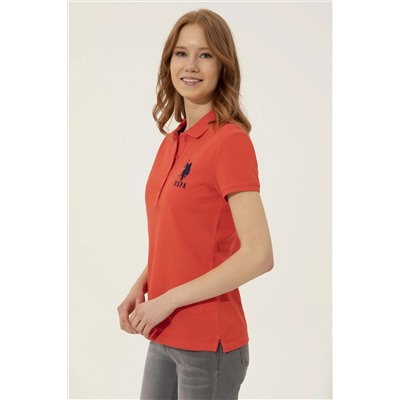 Kadın Kırmızı Basic Polo Yaka Tişört