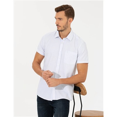 Açık Mavi Regular Fit Kısa Kollu Gömlek