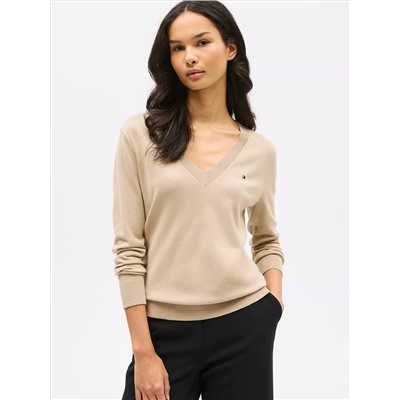 Viscose-Blend V-Neck Sweater