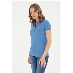 Kadın Koyu Mavi Basic Polo Yaka Tişört