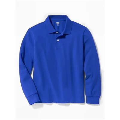 Uniform Built-In Flex Long-Sleeve Pique Polo for Boys