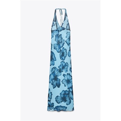 HALTER PRINTED LONG DRESS