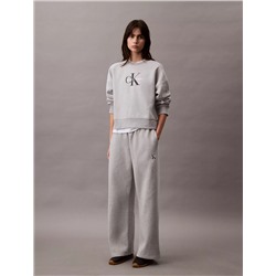Monogram Logo Fleece Wide Leg Sweatpants