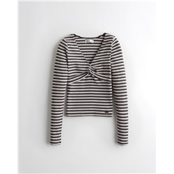 Knot-Front V-Neck Top