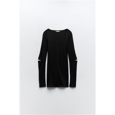 SEMI-SHEER DELICATE CUT-OUT TOP