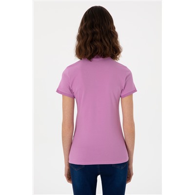 Kadın Pembe Basic Polo Yaka Tişört